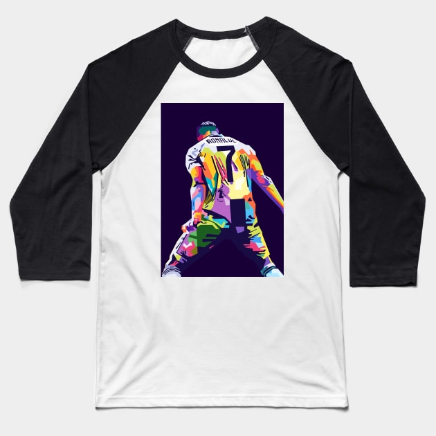 Cristiano Ronaldo Siu Pop Art Baseball T-Shirt by Zet Art